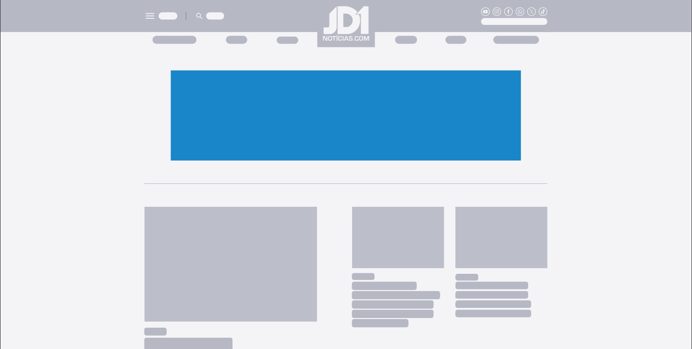 Simulacao do formato Billboard Topo no portal JD1 Noticias